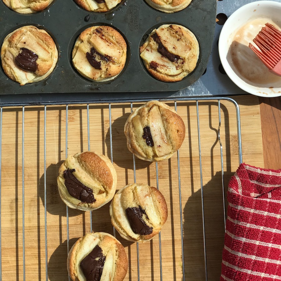 Pear choc tarts