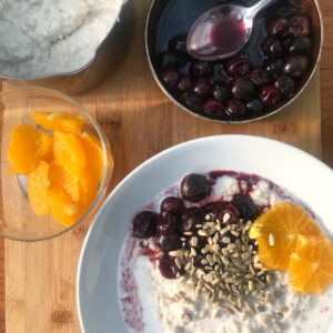 porridge with cherries