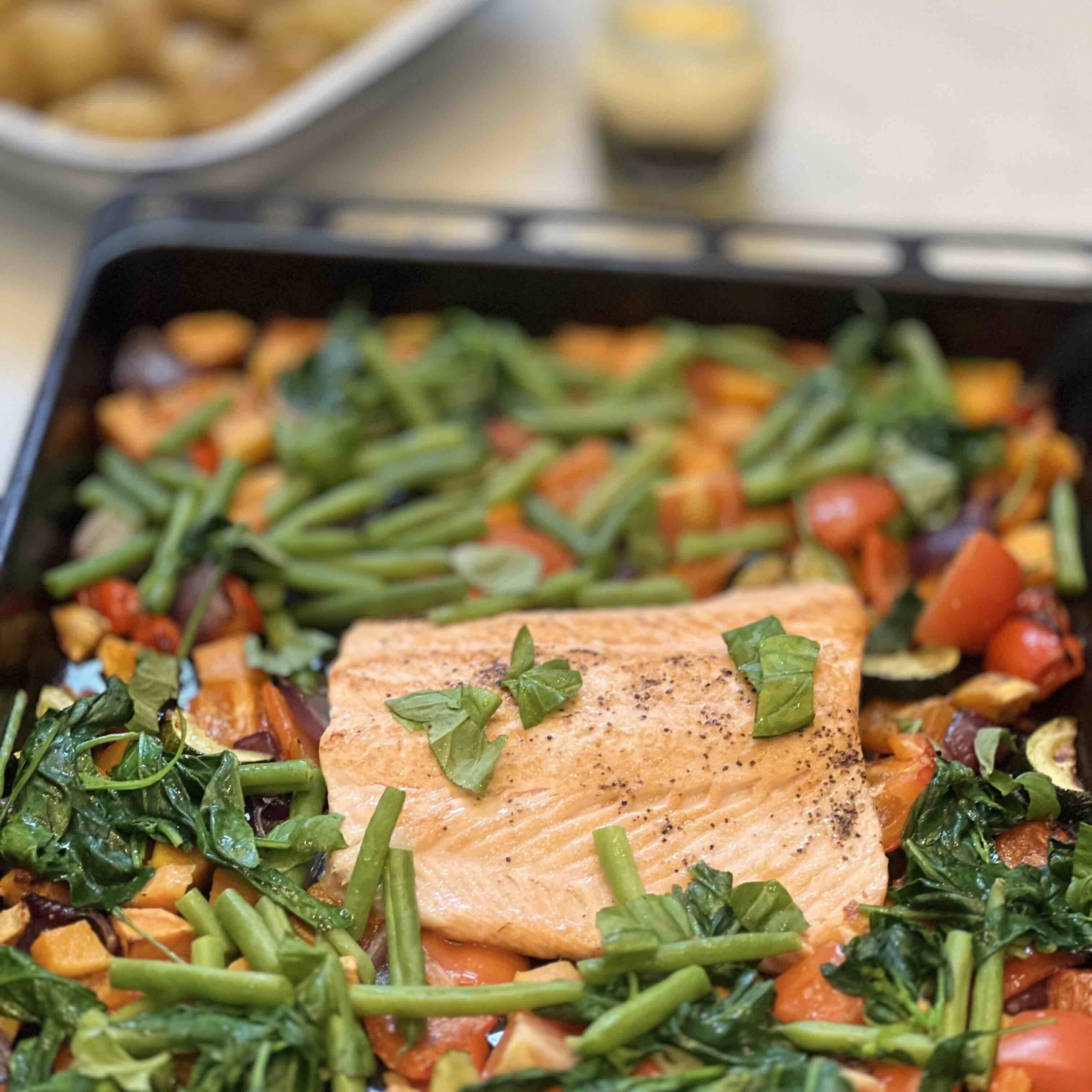 salmon traybake