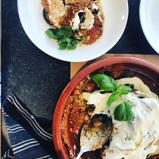 lentil aubergine bake